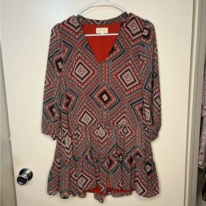 MELLODAY  WOMANS TUNIC TOP V NECK